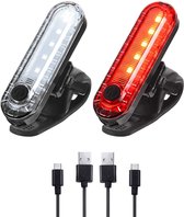 Fietsverlichting USB Oplaadbaar - 2 STUKS - Fietslicht - Fietslamp- Roteerbaar - Met Gratis USB kabel