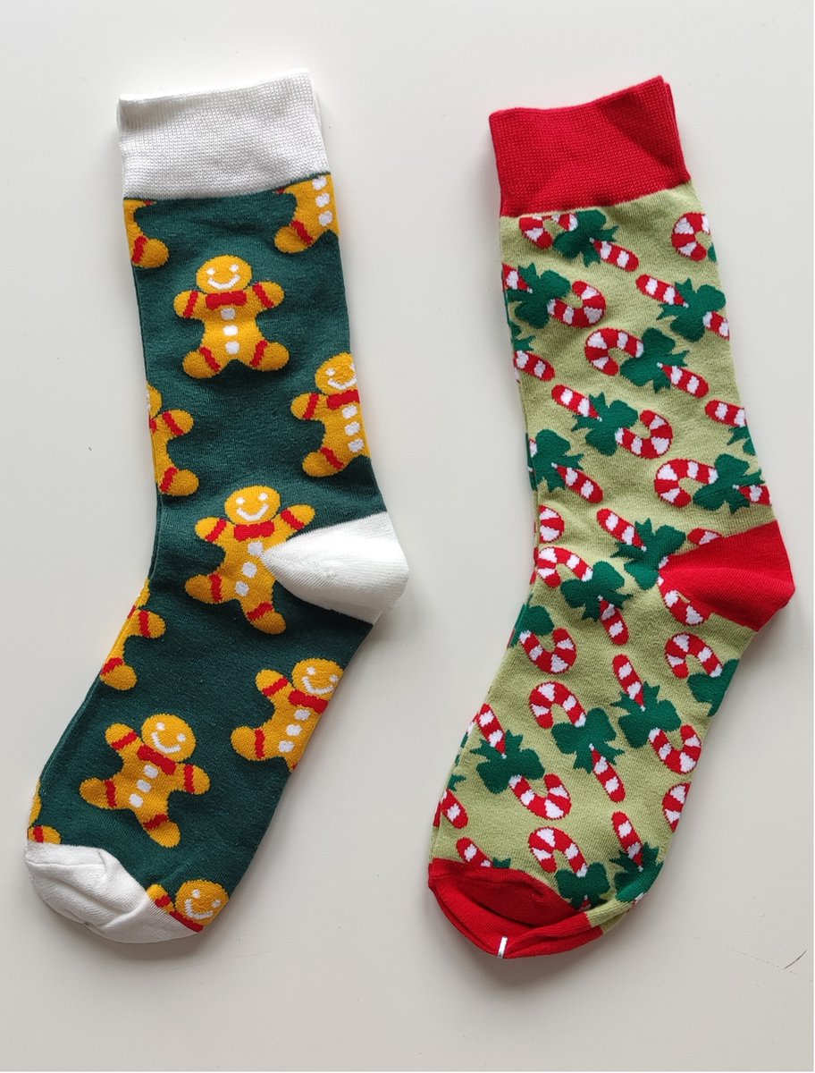 Kerstsokken-2 Paar-Christmas Socks-Unisex-36/39-Kerstcadeau-Hoge Kwaliteit