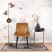 DS4U® Ravi eetkamerstoel 2.0 - kuipstoel - stoel - industrieel - met armleuning - velvet - velours - fluweel - stof - goud
