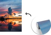 Behang - Fotobehang De Pantanal tijdens zonsondergang in Brazilië - Breedte 190 cm x hoogte 280 cm