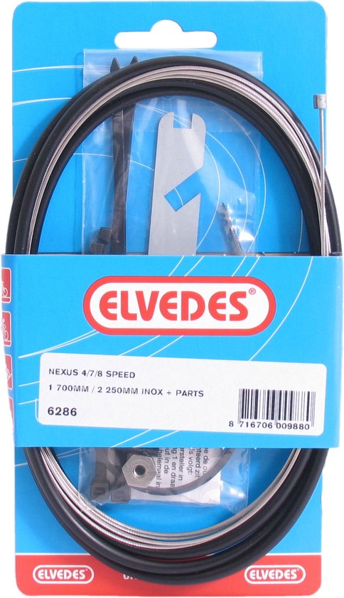 Elvedes Versnellingskabelset Nexus 4/7/8 1700 / 2250 mm RVS - zwart