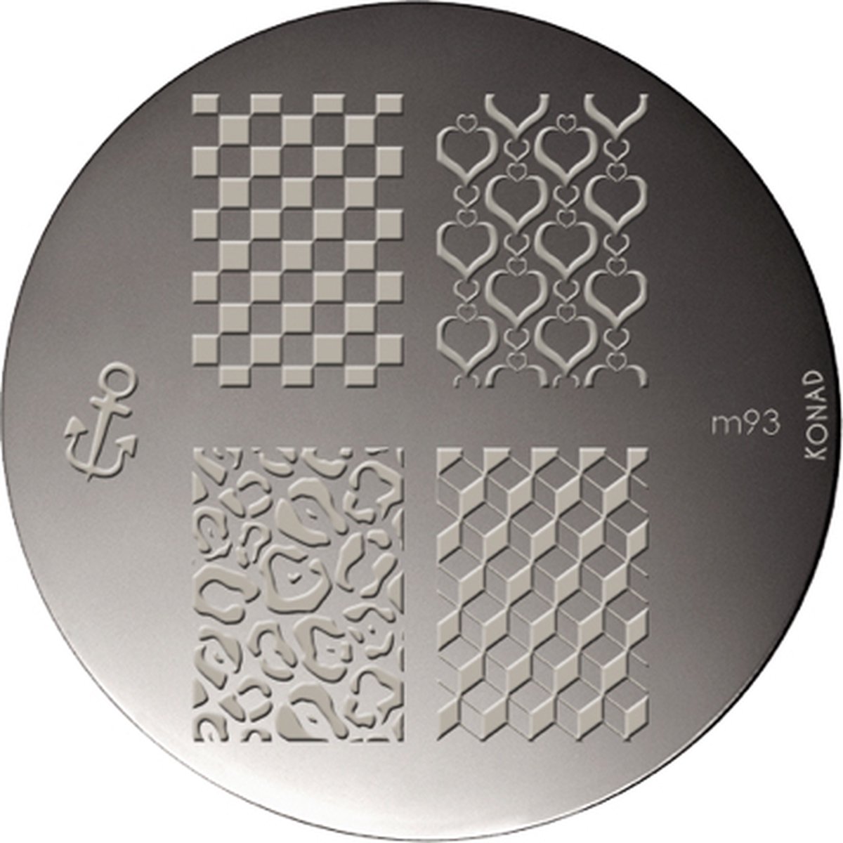 Goedkoopste KONAD image plate M93 met 5 nagel figuurtjes voor HELE NAGEL