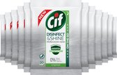 Cif Disinfect & Shine Lingettes d'entretien multisurfaces Sans Parfum ni javel 12 x 30 pcs