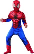 Rubies - Spiderman Kostuum - Spider-Man Deluxe Spinneman Kind Kostuum - blauw,rood - Maat 104 - Carnavalskleding - Verkleedkleding