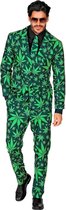 Widmann - Hippie Kostuum - Cannabis Nederwiet - Man - Groen - XL - Carnavalskleding - Verkleedkleding