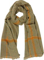 Sjaal Kleine Ruit - 75x200cm - Oranje/Groen