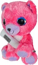 knuffelbeer met thermometer junior 15 cm pluche roze
