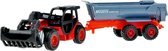 tractor met aanhanger 20 cm junior rood/zwart