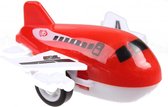 vliegtuig B-757 jongens 5 cm pull-back rood/wit