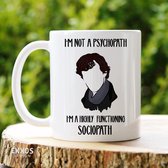 I’m A Highly Functioning Sociopath- Customized mokken en bekers - mokken met tekst - mokken - bekers - cadeautje - cadeau voor vrouw - cadeau vor man - keramiek servies - cadeautje voor haar 
