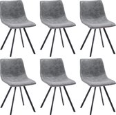 Medina Eetkamerstoelen 6 st kunstleer grijs