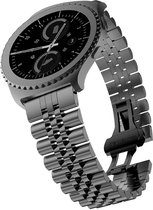 Stalen Smartwatch bandje - Geschikt voor Strap-it Samsung Galaxy Watch 42mm Jubilee stalen band - zwart - Strap-it Horlogeband / Polsband / Armband