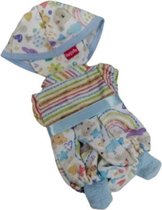 babypopkleding meisjes textiel blauw 3-delig