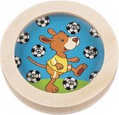 behendigheidsspel Kangoeroe junior 8 cm hout bruin/blauw