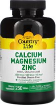 Country Life - Calcium Magnesium Zinc - 250 Tablets - Country Life