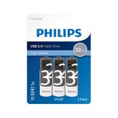 Philips Vivid Edition USB Stick 32GB - Draaidop, 3-pack
