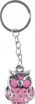 sleutelhanger uil junior 3,5 cm staal lichtroze