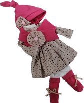 babypopkleding Claudia meisjes textiel rood/grijs
