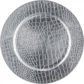 Decoratief onderbord - zilver - diameter 33 cm