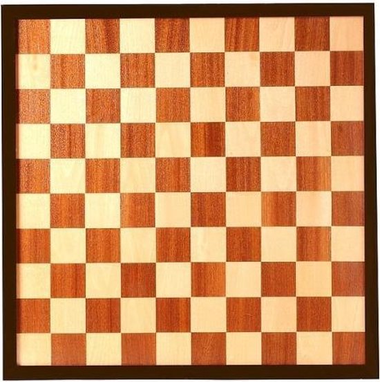 Afbeelding van het spel schaak- en dambord ingelegd 45 x 45 cm