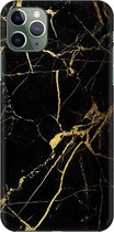 Apple iPhone 11 Pro Max - Hard Case - Deluxe - Fully Printed - Marmer - Zwart - Goud