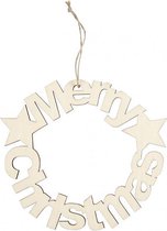 houten decoratie Merry Christmas 22 cm blank per stuk