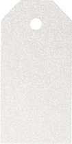 labels glitter 15 stuks 5 x 10 cm wit karton