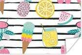 Poster Zomers - Elementen - Strepen - 30x20 cm