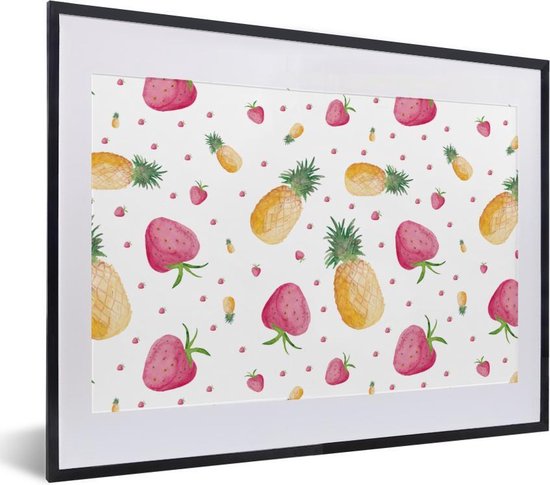 Cadre photo avec affiche - Ananas - Fraises - Modèles - 40x30 cm - Cadre pour affiche