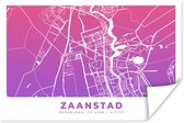 Poster Stadskaart - Zaanstad - Paars - 60x40 cm - Plattegrond