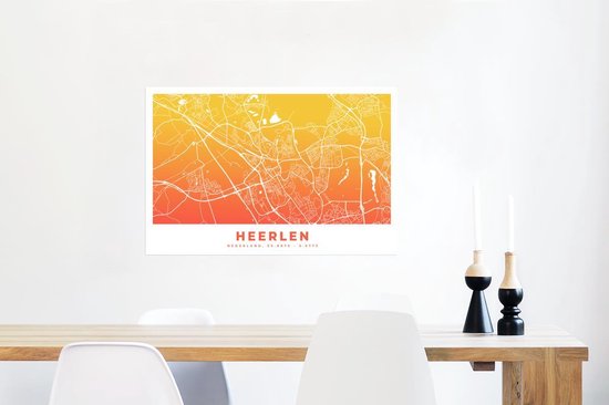 Affiche Plan de la ville - Heerlen - Nederland - 90x60 cm