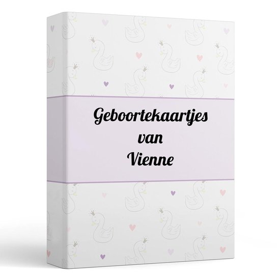 Bewaarmap A4 inclusief hoesjes hartjes Zwaan bundel - Geboortekaartjes - Diploma - Knutselwerk