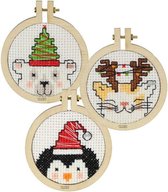 Pako Borduurpakket | Schattige kersthangers | Kerst | Volwassen | Cross Stitch | DIY kit | Borduren | Hobby creatief | Kerstcadeau