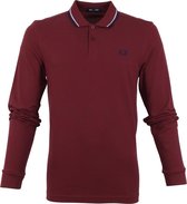 Fred Perry LS Polo Aubergine Rood M3636 - maat L