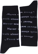 Funsokken - Never walk alone - Tekst verweven in sok - Maat 41-46