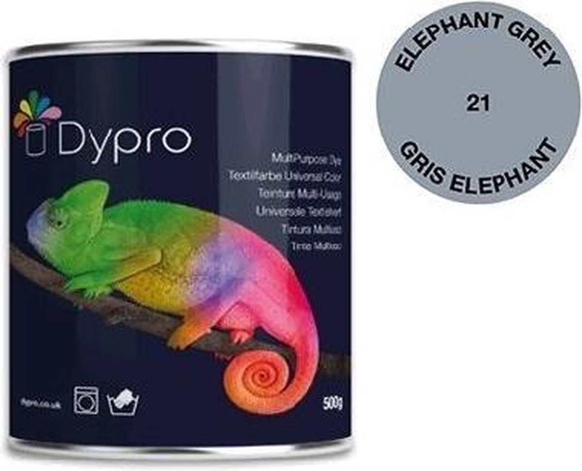 Dypro Textielverf 500 gram 21 Elephant Grey -Multi-Purpose Dye - Textilfarbe universal Color-Universale Textielverf