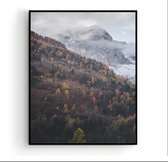 Poster Landschap Bergen met Bos Links - Landschap Natuur Poster - Muurdecoratie - 80x60cm - Postercity