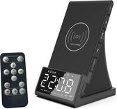 Wards Digitale Wekker - Bluetooth Verbinding - Wireless Charger - Luxe - Zwart