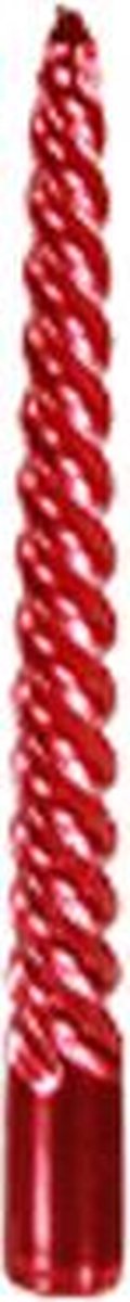 Metallic Red Candle Candle H 20cm - Set van 4 stks - Plastic - Rood - Rouge - Tressée - SILUMEN