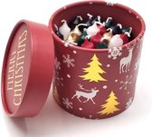 Cactula kerst cadeau geschenkdoos gevuld met Rustik Lys korte dinerkaarsen 30 stuks | Rood / Wit / Goud / Zwart / Groen