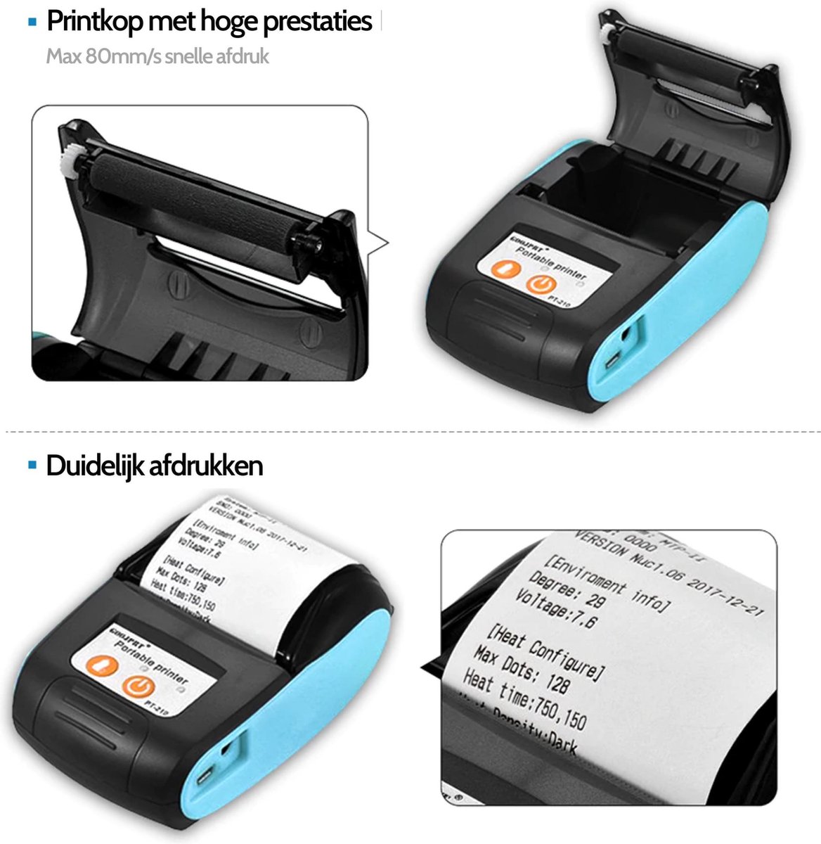Loyverse-Mini imprimante de reçus thermique Bluetooth, sans fil