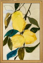 JUNIQE - Poster met houten lijst Lemonstudy 1 -40x60 /Geel & Ivoor