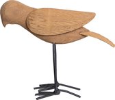 Decoratief beeld vogel - Houten vogel - Houten woonaccessoires - Teakhouten dieren - 19x14,5cm - Model 2