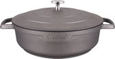 Hakal braadpan met handgrepen - 4.5 L, 28 cm ovenbestendige kookpot - ook voor inductie - grijs/zilver