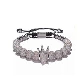 Soraro Kroon Diamond Armband | Gouden Armband | Armband Mannen | Armband Heren | Witgoud Verguld | Mannen Cadeau voor Man Cadeautjes