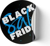 Black Friday Vloersticker - Anti Slip - 40 x 40 cm - Zwart met Blauw en Wit - Vinyl - Vloercirkel