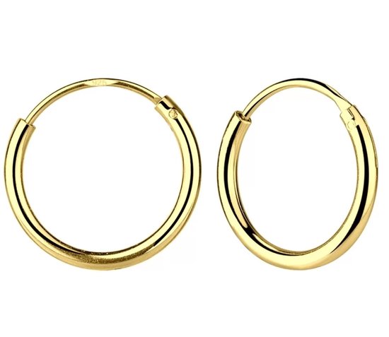 Joie|S - Boucles d'oreilles en argent 18 mm - épaisseur 2,2 mm - plaqué or 14 carats