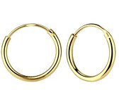 Joy|S - Zilveren oorringen 18 mm - 2.2 mm dikte - 14k goudplating