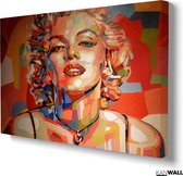 Luxe Canvas Schilderij Marilyn Monroe Paint | 100x75 | Woonkamer | Slaapkamer | Kantoor | Actrice | Model | Zangeres | Design | Art | Modern | ** 4CM DIK! 3D Effect**