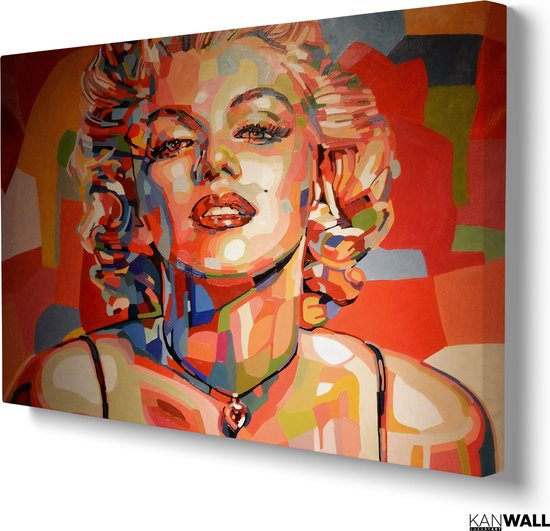 Peinture sur toile de Luxe Marilyn Monroe Paint | 100x75 | Salle de séjour | Chambre à coucher | Bureau | Actrice | Modèle | Chanteuse | Design | Art | Moderne | ** 4CM D'ÉPAISSEUR ! Effet 3D**
